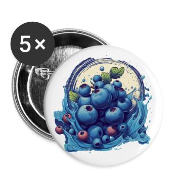 Blaubeere - Buttons klein 25 mm (5er Pack) - Weiß - Vorne