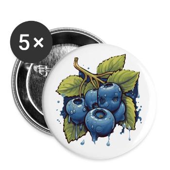 Blaubeere - Buttons klein 25 mm (5er Pack) - Weiß - Vorne