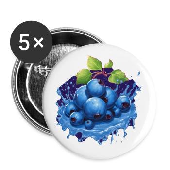 Blaubeere - Buttons klein 25 mm (5er Pack) - Weiß - Vorne