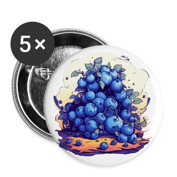 Blaubeere - Buttons klein 25 mm (5er Pack) - Weiß - Vorne