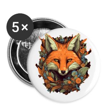 Fox - Buttons small 1''/25 mm (5-pack) - white - Front