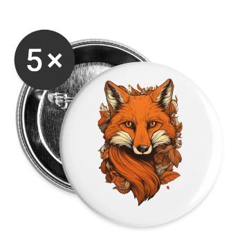 Fox - Buttons small 1''/25 mm (5-pack) - white - Front