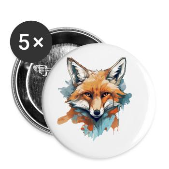 Fox - Buttons small 1''/25 mm (5-pack) - white - Front