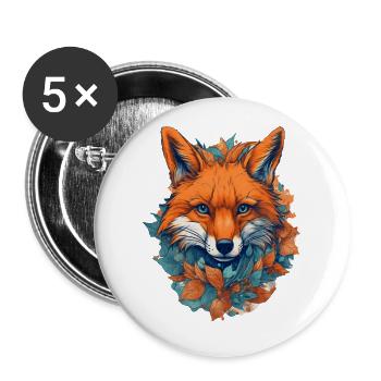 Fox - Buttons small 1''/25 mm (5-pack) - white - Front