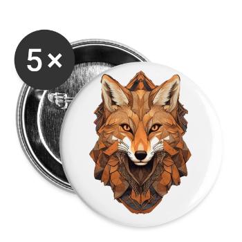 Fox - Buttons small 1''/25 mm (5-pack) - white - Front
