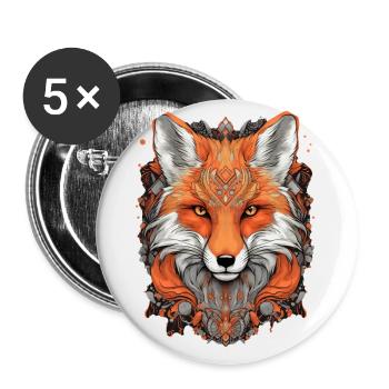Fox - Buttons small 1''/25 mm (5-pack) - white - Front
