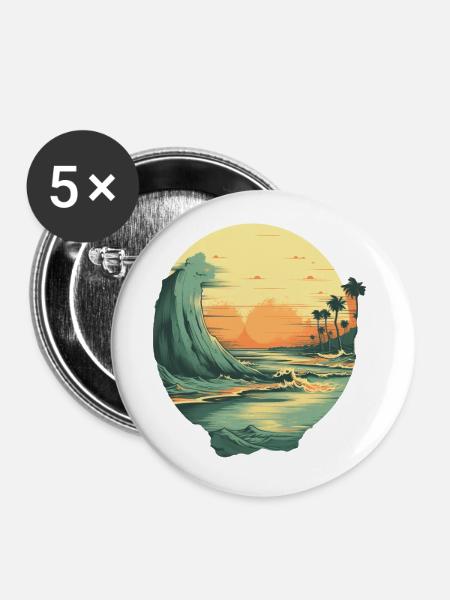 Strand - Buttons klein 25 mm (5er Pack) - Weiß