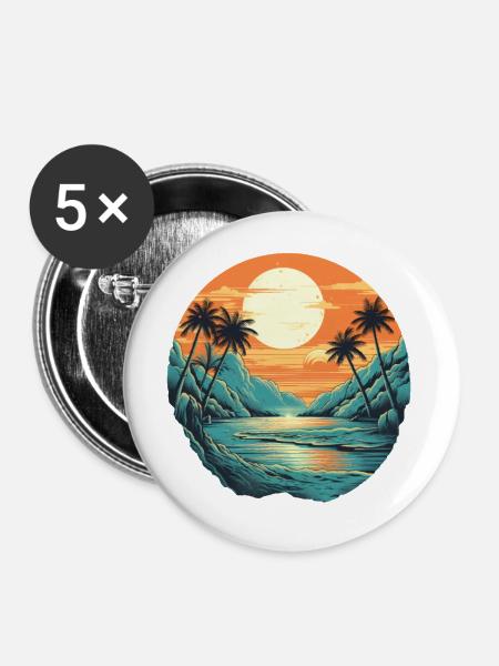 Strand - Buttons klein 25 mm (5er Pack) - Weiß