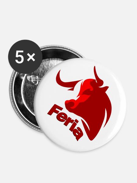 Fest der Feria - Buttons klein 25 mm (5er Pack) - Weiß