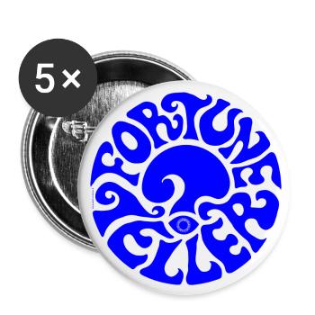 FORTUNE TELLER - blue - fortune teller psychedelic - Buttons small 1''/25 mm (5-pack) - white - Front