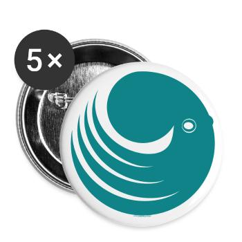 Octopus Octopus Squid Logo graphique Maritime Cool - Lot de 5 petits badges (25 mm) - blanc - Devant