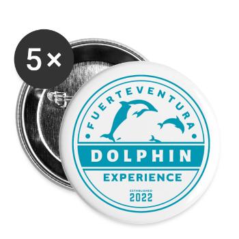 Fuerteventura - Dolphin Experience - Buttons klein 25 mm (5er Pack) - Weiß - Vorne