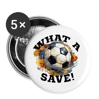Ballon de football - Quelle économie ! - Lot de 5 petits badges (25 mm) - blanc - Devant