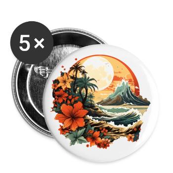 Tropisch - Buttons klein 25 mm (5er Pack) - Weiß - Vorne