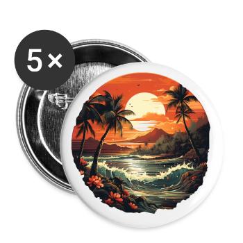 Tropical - Buttons small 1''/25 mm (5-pack) - white - Front