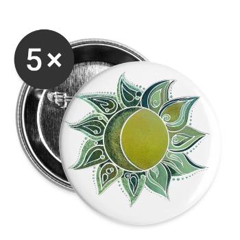 Sun & Moon - Buttons small 1''/25 mm (5-pack) - white - Front