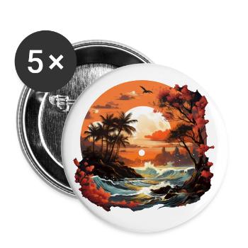 Tropical - Buttons small 1''/25 mm (5-pack) - white - Front