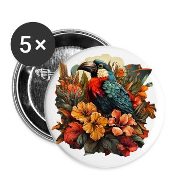 Tropical - Buttons small 1''/25 mm (5-pack) - white - Front