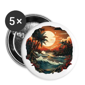 Tropisch - Buttons klein 25 mm (5er Pack) - Weiß - Vorne