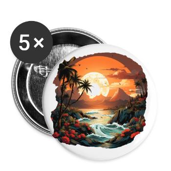 Tropical - Buttons small 1''/25 mm (5-pack) - white - Front