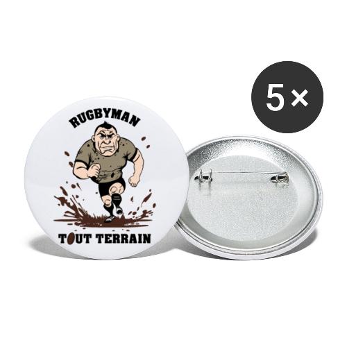 RUGBYMAN TOUT TERRAIN ! - Lot de 5 petits badges (25 mm)