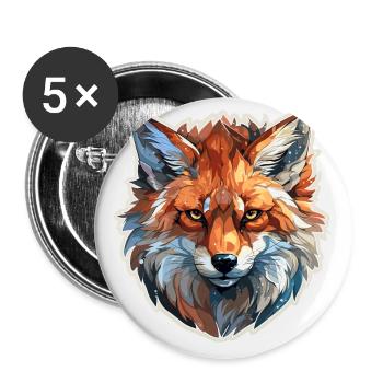 Fuchs - Illustration - Buttons klein 25 mm (5er Pack) - Weiß - Vorne