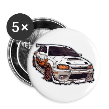 Auto - Illustration - Buttons klein 25 mm (5er Pack) - Weiß - Vorne