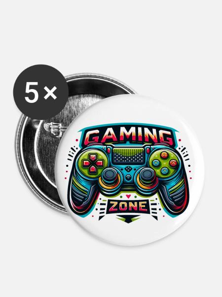 Gaming Zone - Controller Illustration - Buttons klein 25 mm (5er Pack) - Weiß