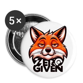 Zéro donné - Illustration de renard - Lot de 5 petits badges (25 mm) - blanc - Devant