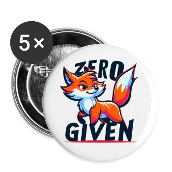 Zéro donné - Illustration de renard - Lot de 5 petits badges (25 mm) - blanc - Devant