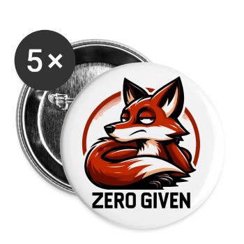 Zéro donné - Illustration de renard - Lot de 5 petits badges (25 mm) - blanc - Devant