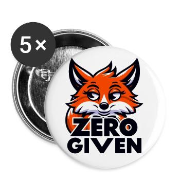 Zéro donné - Illustration de renard - Lot de 5 petits badges (25 mm) - blanc - Devant