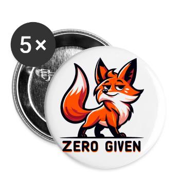 Zéro donné - Illustration de renard - Lot de 5 petits badges (25 mm) - blanc - Devant