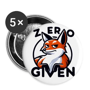 Zéro donné - Illustration de renard - Lot de 5 petits badges (25 mm) - blanc - Devant