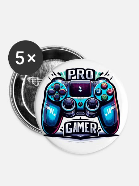 Pro Gamer - Controller Illustration - Buttons klein 25 mm (5er Pack) - Weiß