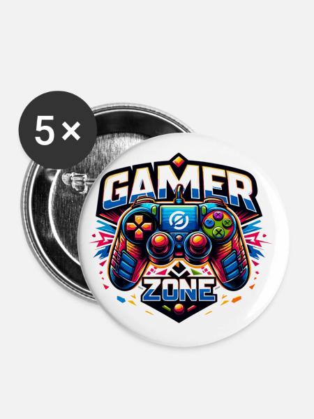 Gamer Zone - Controller Illustration - Buttons klein 25 mm (5er Pack) - Weiß