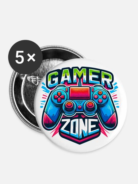 Gamer Zone - Controller Illustration - Buttons klein 25 mm (5er Pack) - Weiß