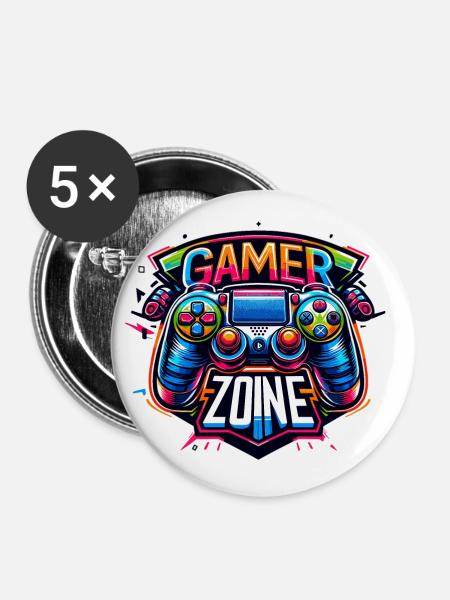 Gamer Zone - Controller Illustration - Buttons klein 25 mm (5er Pack) - Weiß