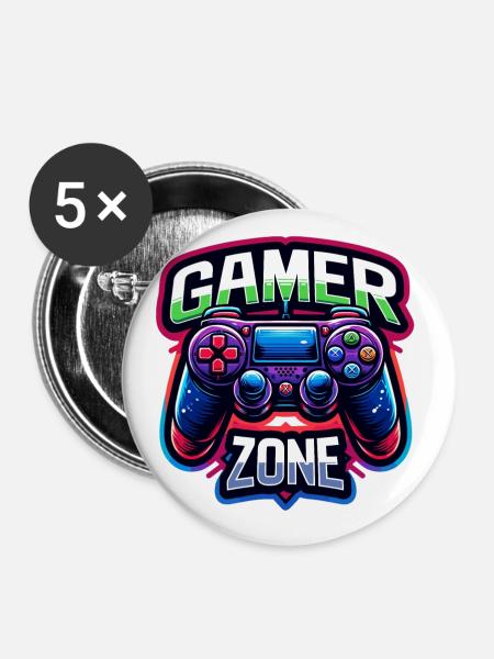 Gamer Zone - Controller Illustration - Buttons klein 25 mm (5er Pack) - Weiß
