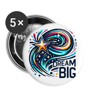 Dream Big - Shooting Star Illustration - Buttons small 1''/25 mm (5-pack) - white - Front