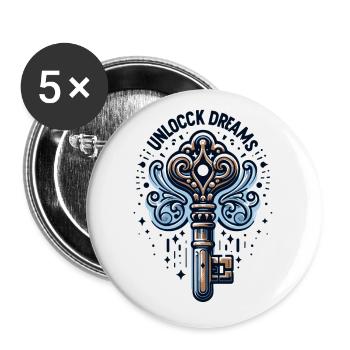 Unlock Dreams - Schlüssel Illustration - Buttons klein 25 mm (5er Pack) - Weiß - Vorne