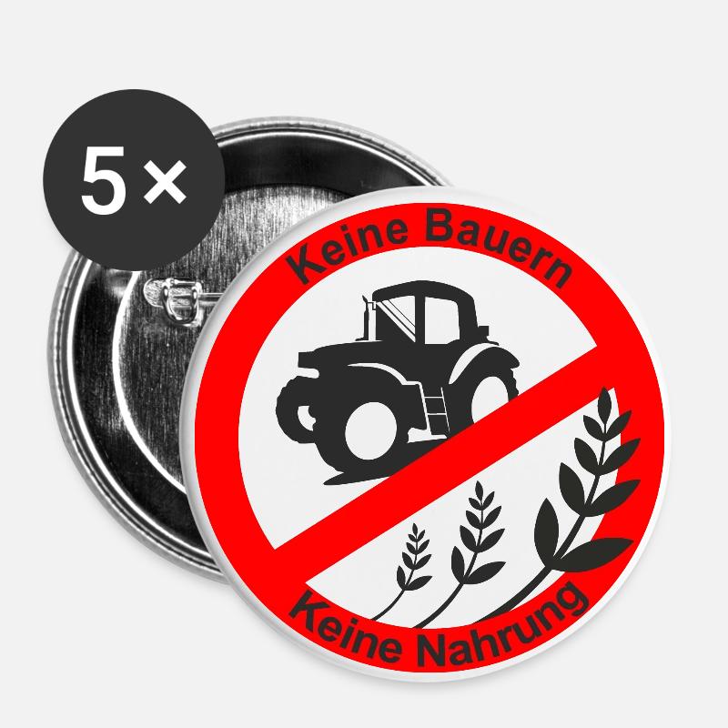 Farmers Farmer Tractor Tractors - Buttons small 1''/25 mm (5-pack) - white