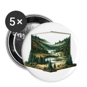 Landscape - Illustration - Buttons small 1''/25 mm (5-pack) - white - Front