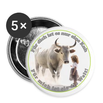 Pour beaucoup, tout ce qui a des cornes n’est qu’une vache - Lot de 5 petits badges (25 mm) - blanc - Devant