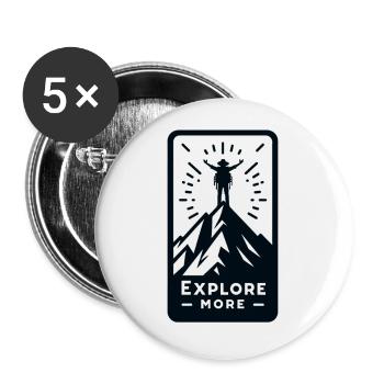 Explore more - Wanderer - Buttons klein 25 mm (5er Pack) - Weiß - Vorne