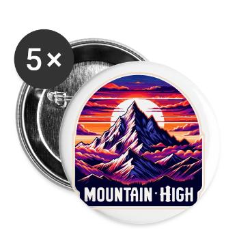 Mountain High - Berg Illustration - Buttons small 1''/25 mm (5-pack) - white - Front