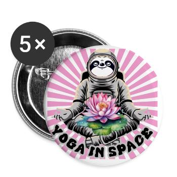 Yoga im Weltall - Buttons klein 25 mm (5er Pack) - Weiß - Vorne