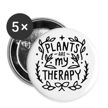 Plants are my therapy funny gardening - Buttons small 1''/25 mm (5-pack) - white - Front