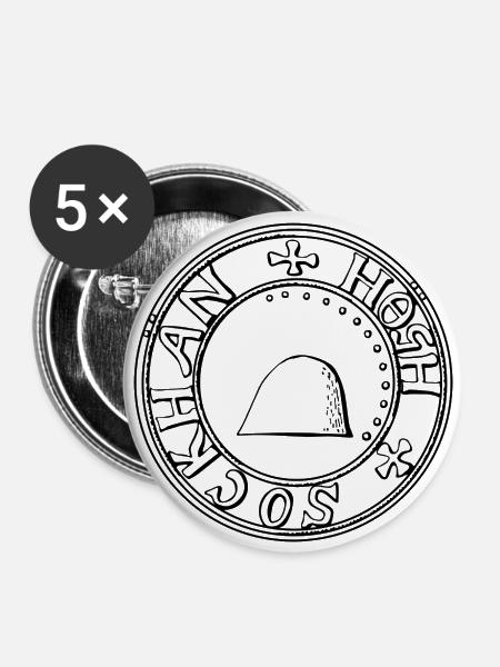 Hoch - Buttons klein 25 mm (5er Pack) - Weiß