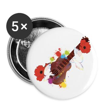 Peace and love - Lot de 5 petits badges (25 mm) - blanc - Devant